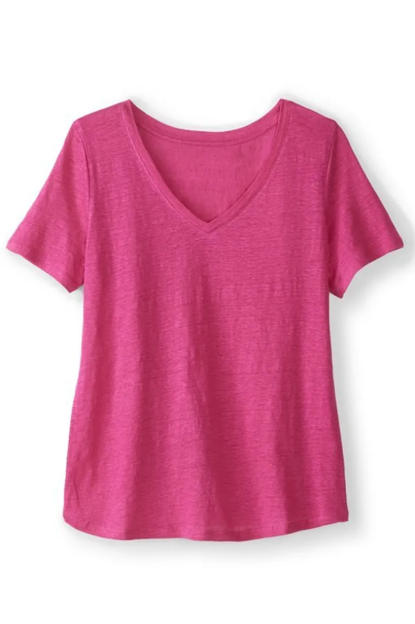 Soft Surroundings Aubrey Linen Slub Tee Clearance