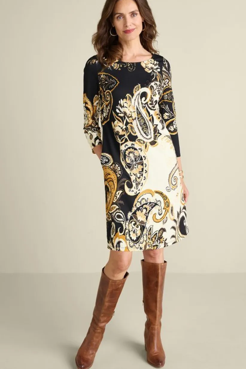 Soft Surroundings Clotilde Ponte Dress AutumnPaisley Flash Sale