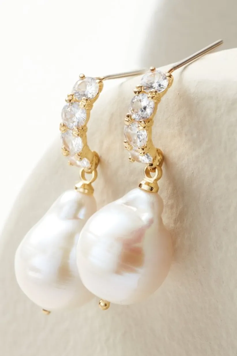Soft Surroundings Genevieve Dangle Earrings Ivory/Gold Discount