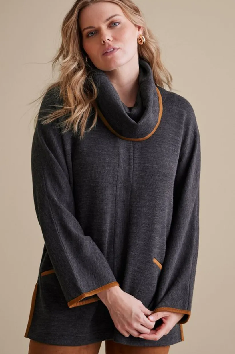 Soft Surroundings Hanna Convertible Tunic CharcoalHeather Sale