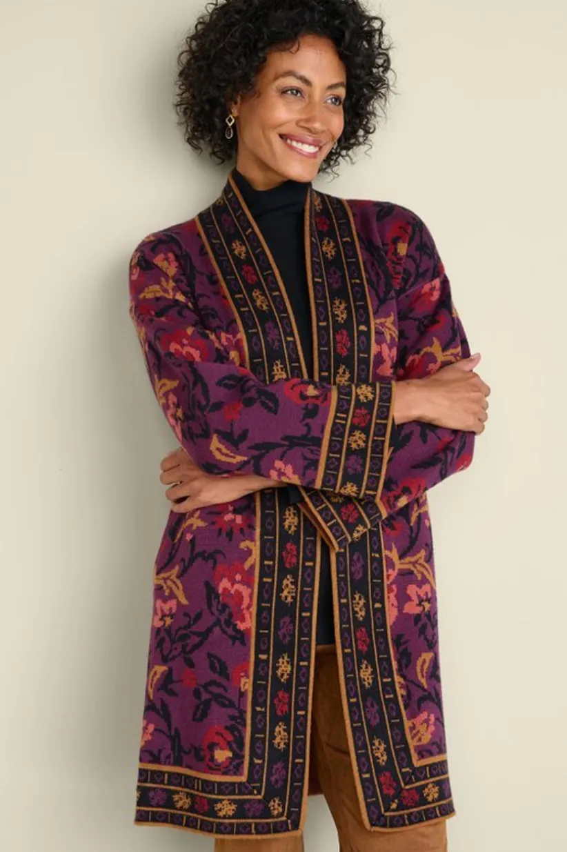 Soft Surroundings Haven Jacquard Cardigan WinterGardenJacquard Best Sale