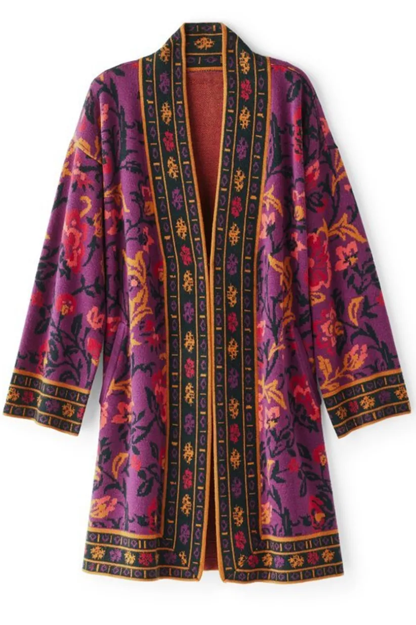 Soft Surroundings Haven Jacquard Cardigan WinterGardenJacquard Best Sale