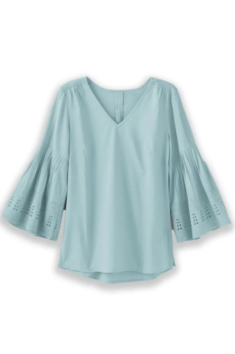 Soft Surroundings Heloise Eyelet Sleeve Tunic Cheap