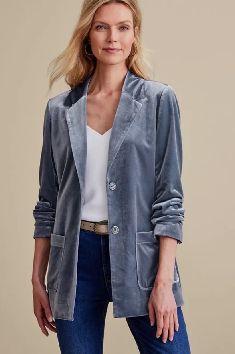 Soft Surroundings Holly Velvet Blazer Cheap
