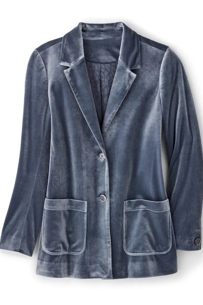 Soft Surroundings Holly Velvet Blazer Cheap