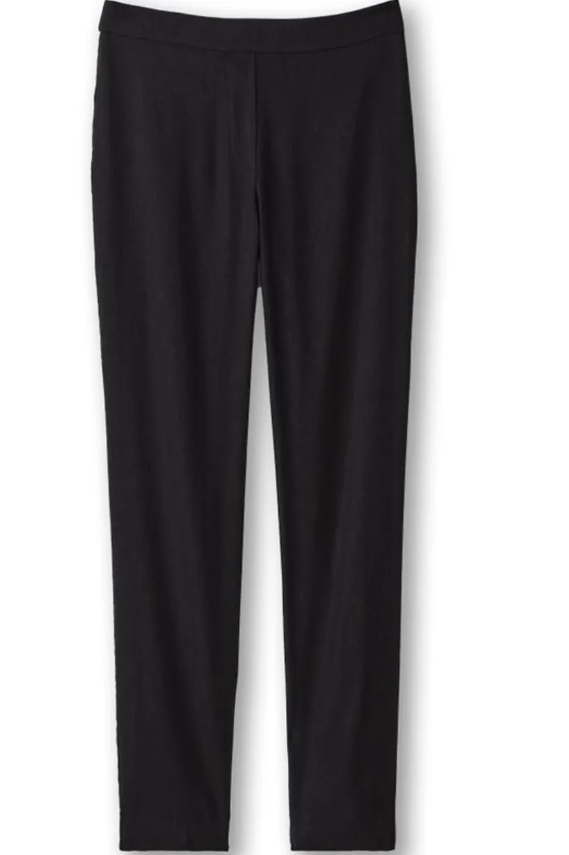 Soft Surroundings Isla Stretch Linen Slim Leg Pants Black Fashion