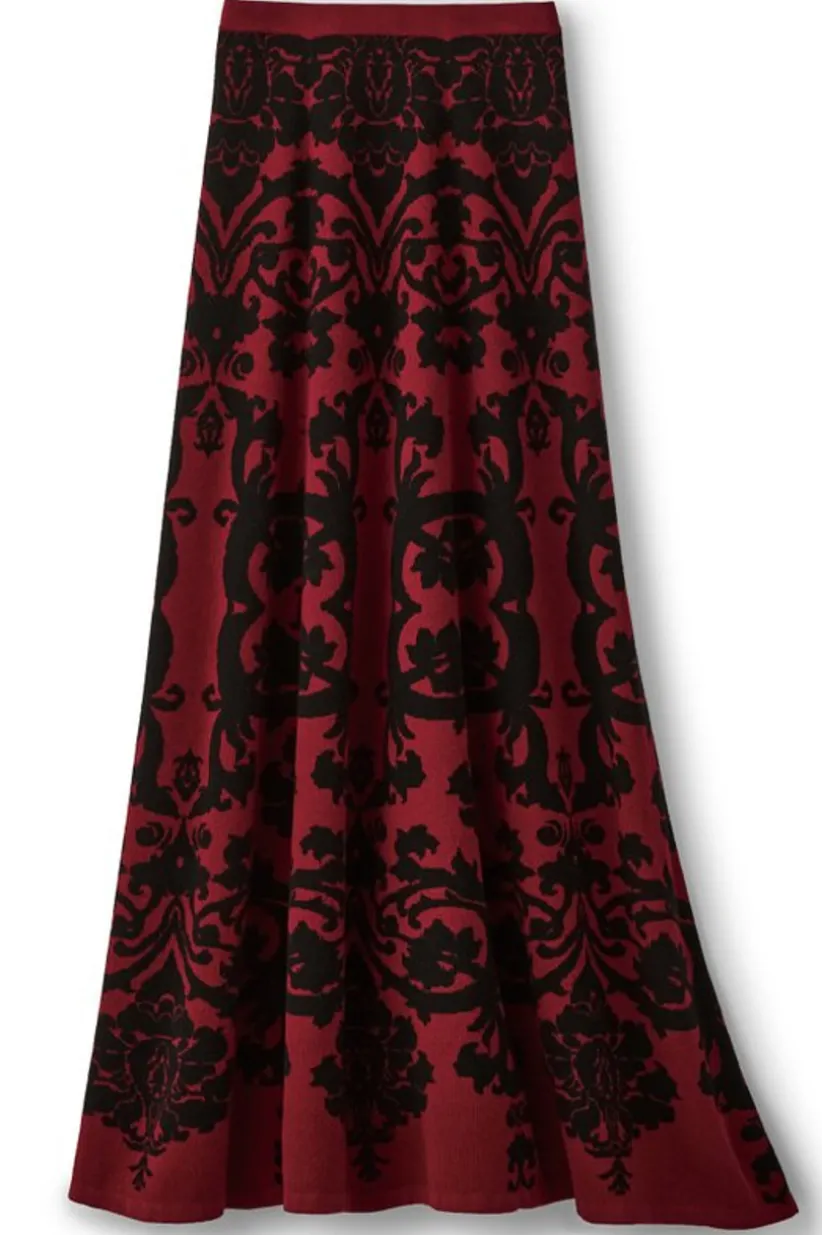 Soft Surroundings Jacobean Sweater Skirt RedBaroque Online