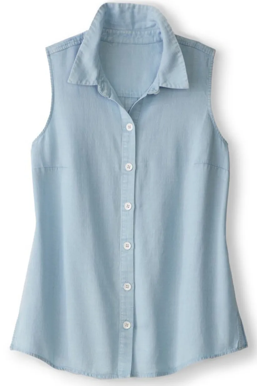 Soft Surroundings Jennifer Tencel™ Tank LightChambray Outlet