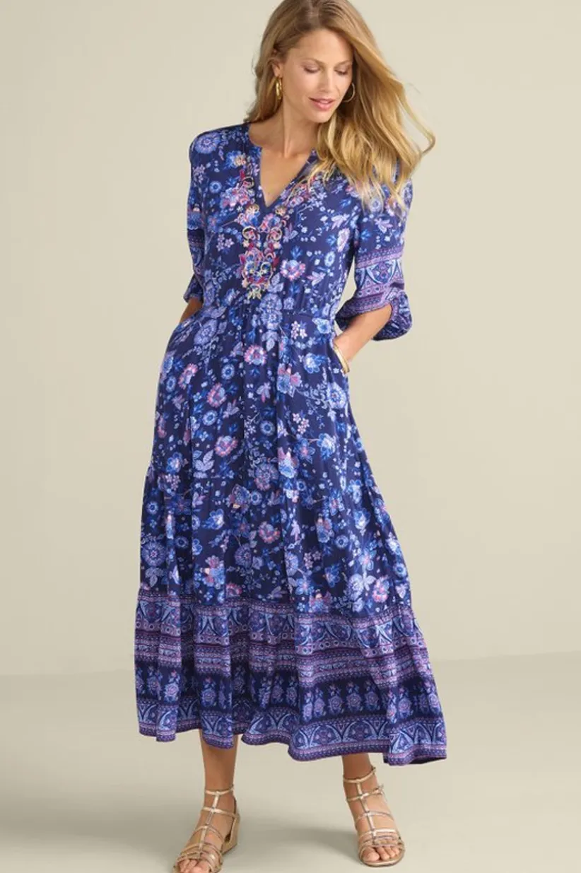 Soft Surroundings Jordana Midi Dress SiennaFloral Discount