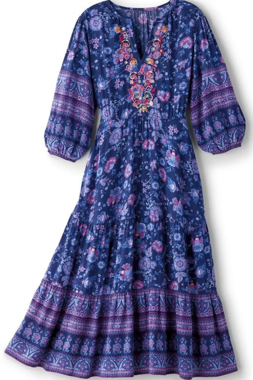 Soft Surroundings Jordana Midi Dress SiennaFloral Discount