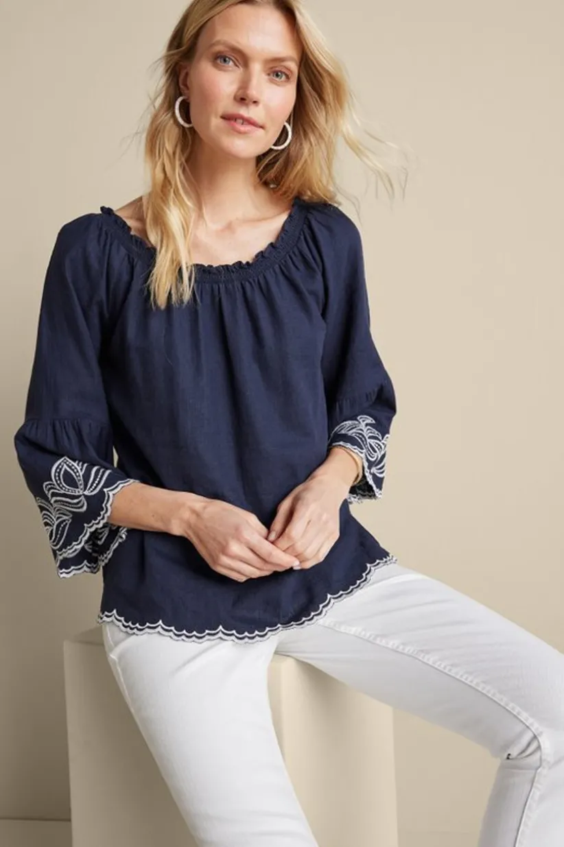 Soft Surroundings Josey Top Navy Cheap