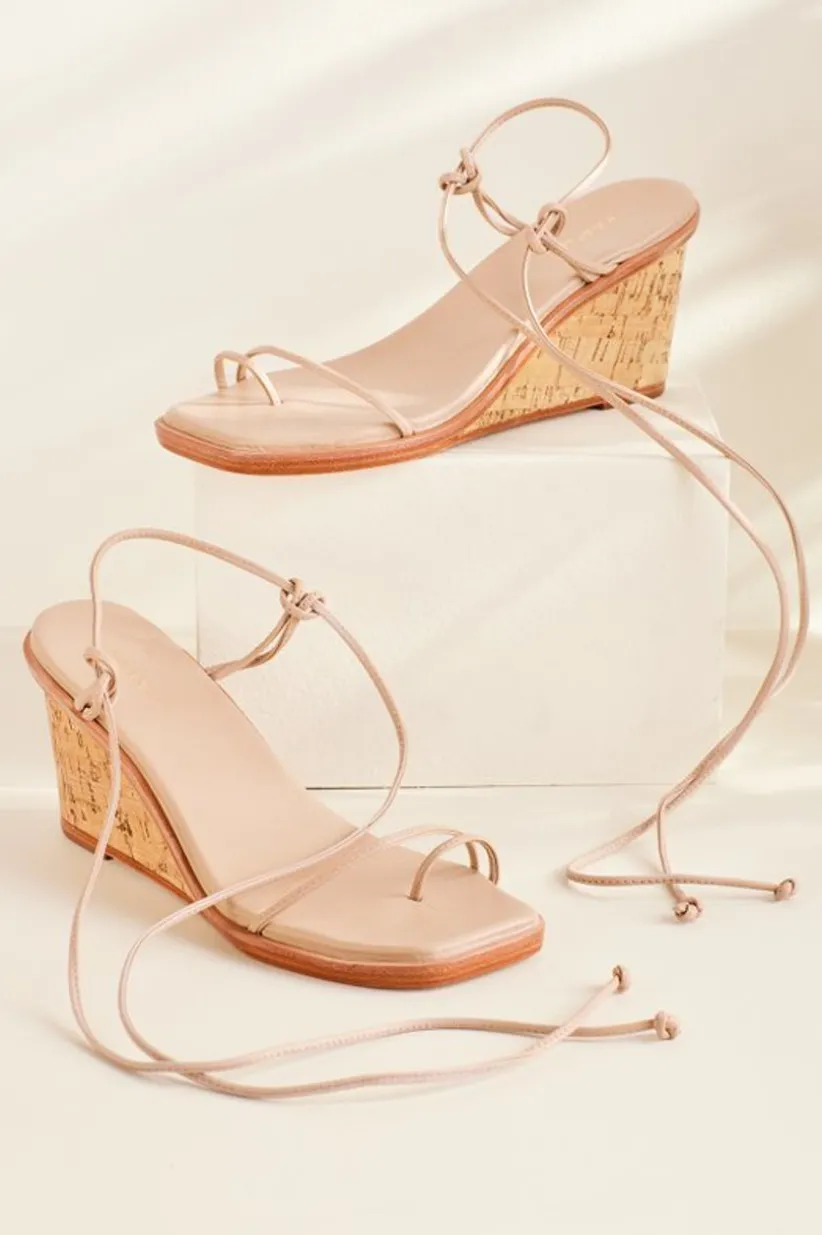 Soft Surroundings Kaanas Amiata Strappy Wedge Sandal Nude Online
