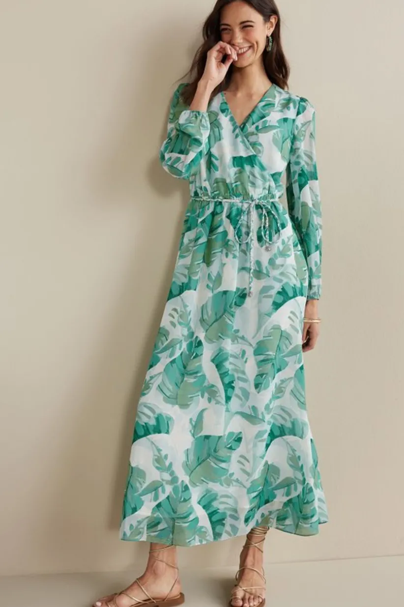 Soft Surroundings Kaia Maxi Dress GreenTropicalPalm Store