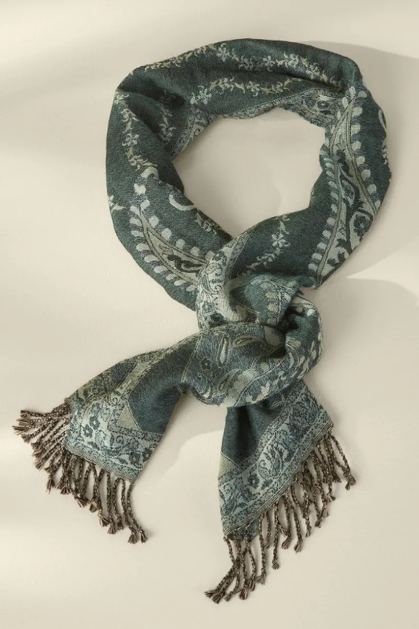 Soft Surroundings Kelly Woven Scarf TealGreen Outlet