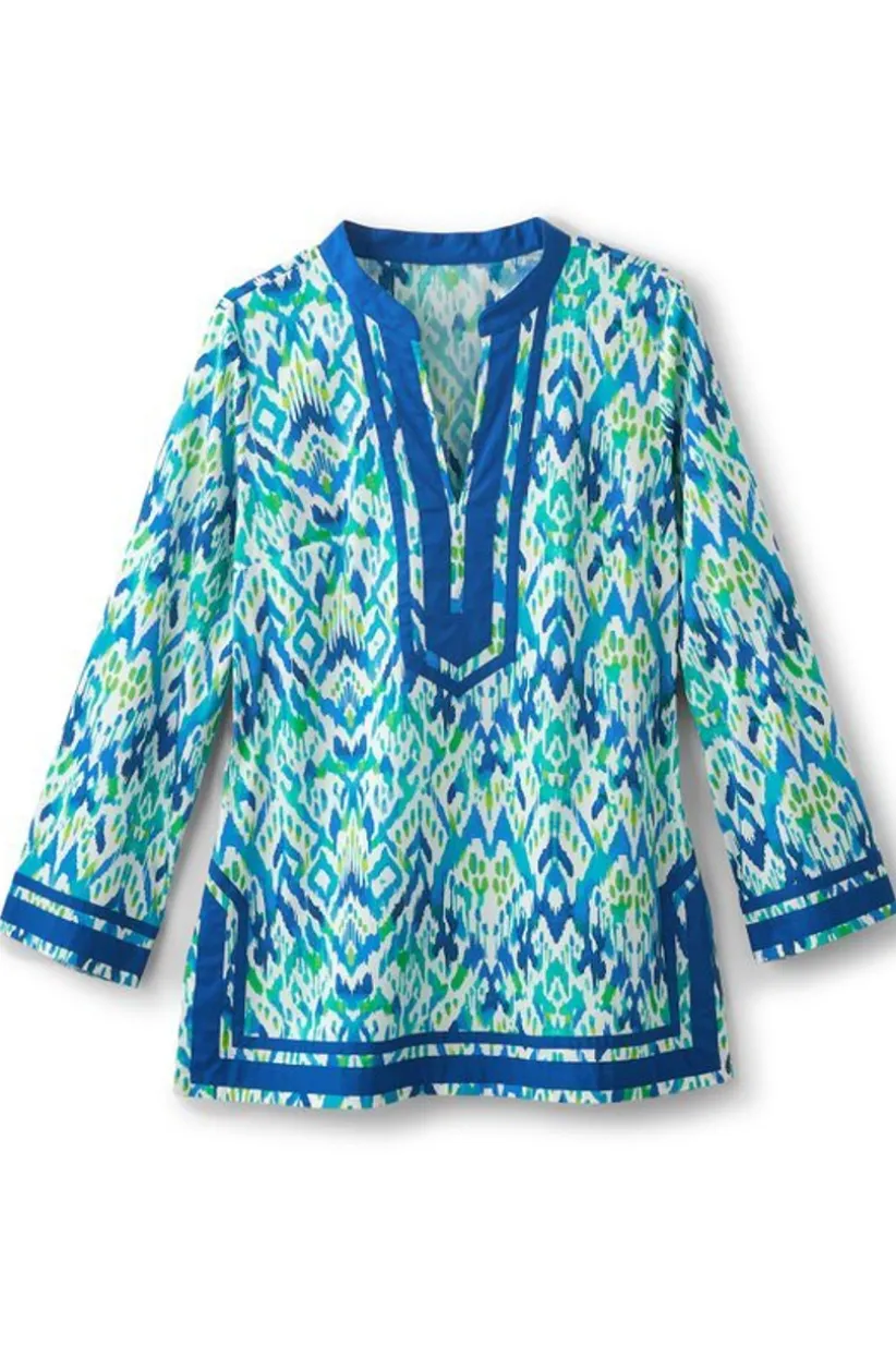 Soft Surroundings Kirti Ikat Tunic Green/TealIkat Cheap