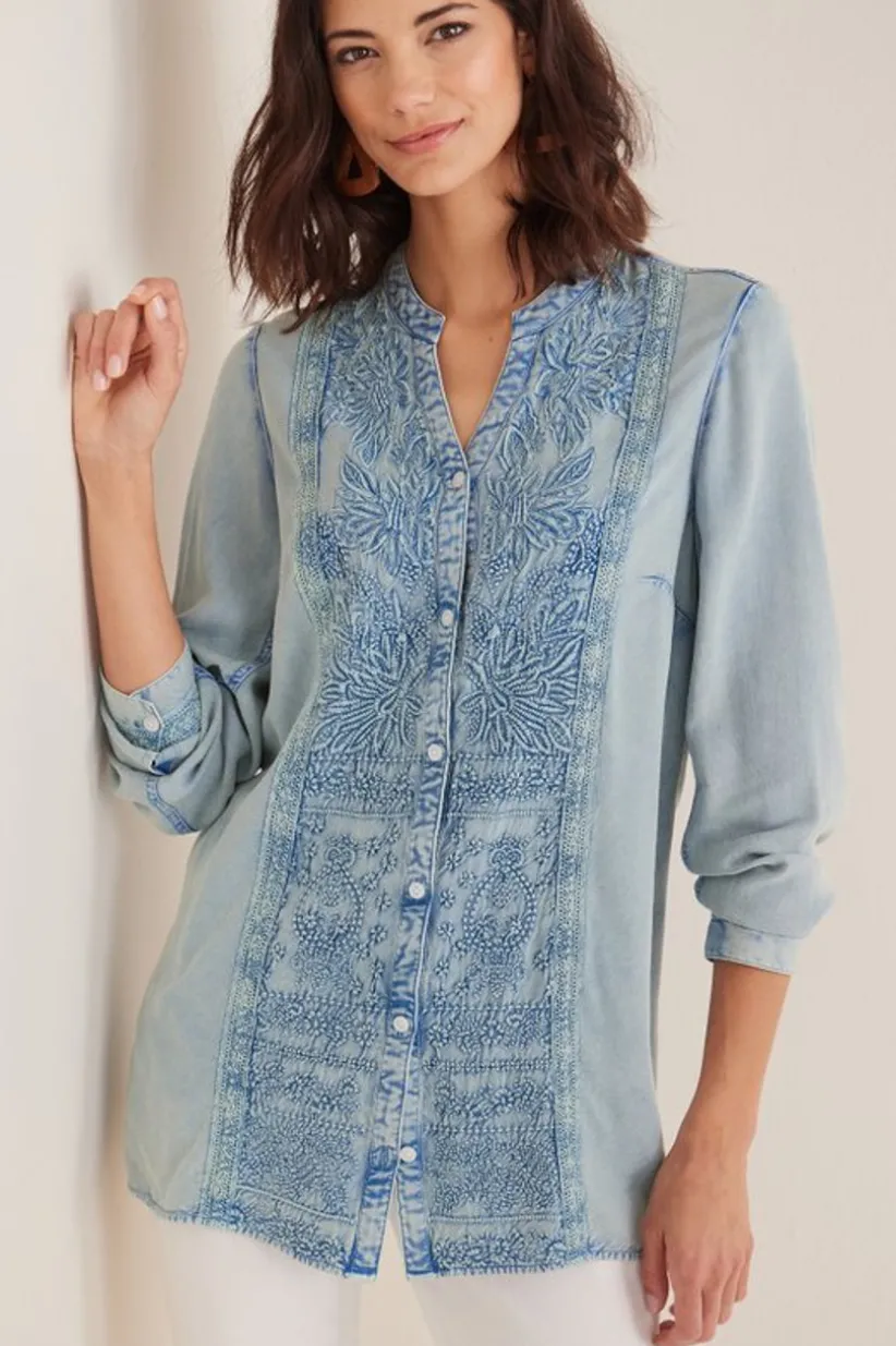 Soft Surroundings Las Olas Shirt LightBlue Shop