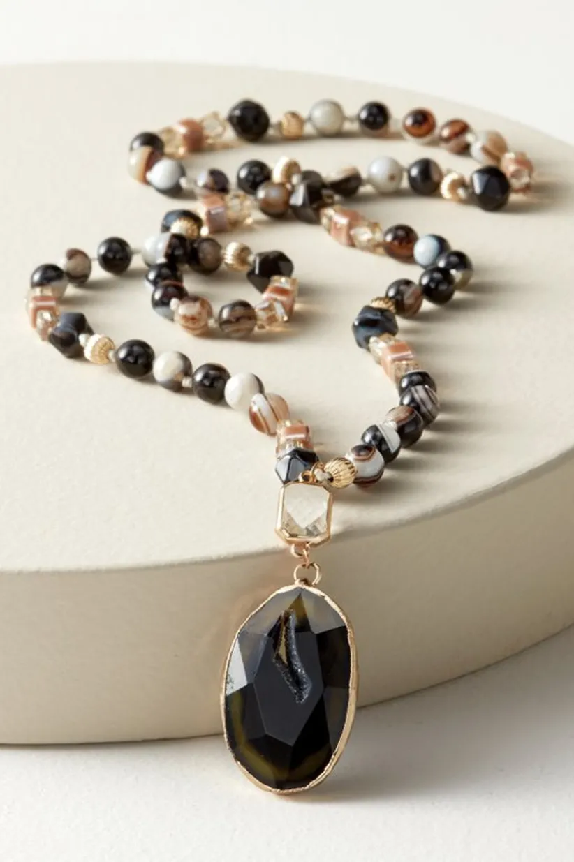 Soft Surroundings Layla Pendant Necklace BlackMulti Store