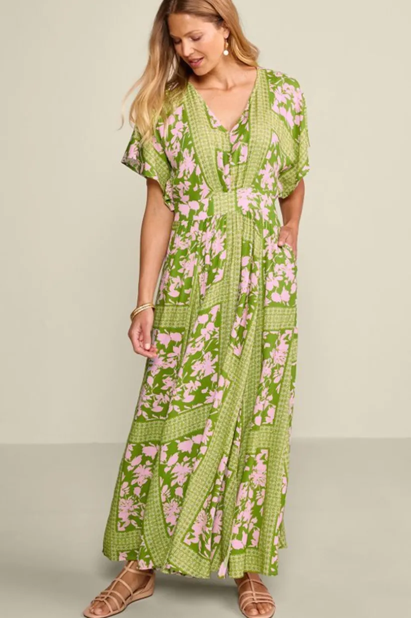 Soft Surroundings Leslie Maxi Dress InkBloomsScarf Best