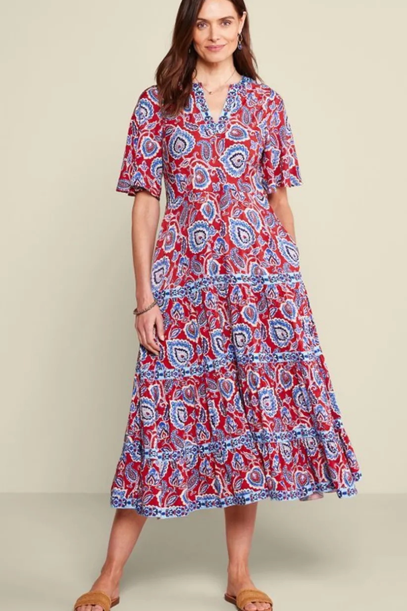 Soft Surroundings Lilith Midi Dress CyntheraFloral/Border Flash Sale