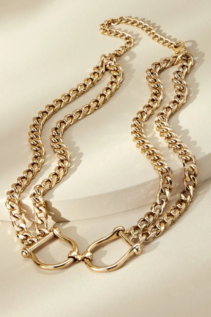 Soft Surroundings Manon Double Chain Belt Gold Clearance