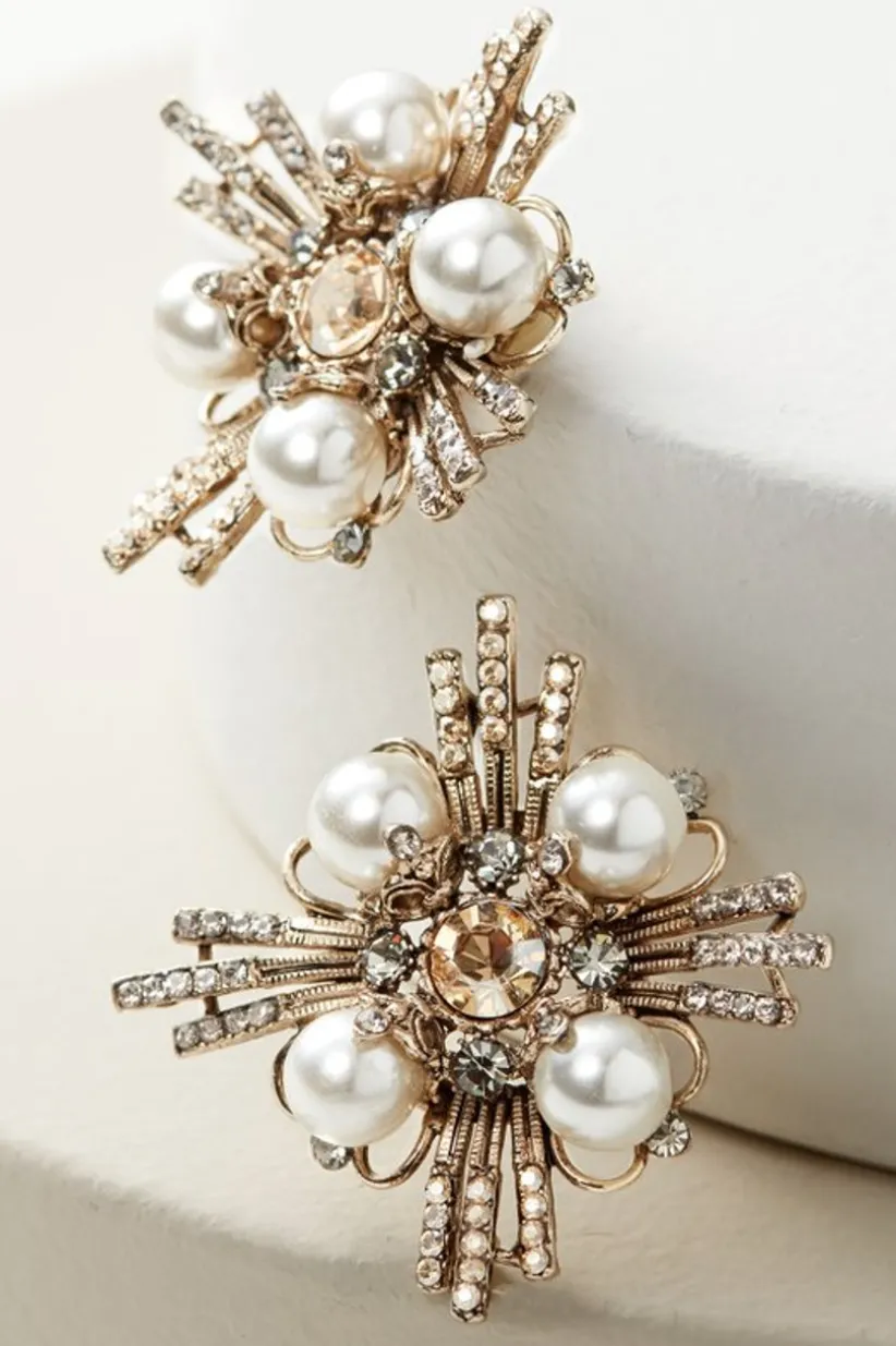 Soft Surroundings Melisa Crystal Earrings MetallicChampagne Flash Sale