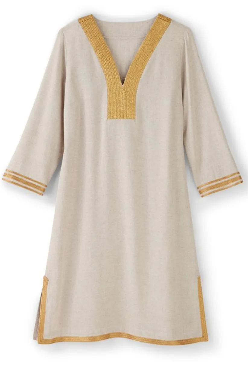 Soft Surroundings Myla Caftan NaturalLinen Sale