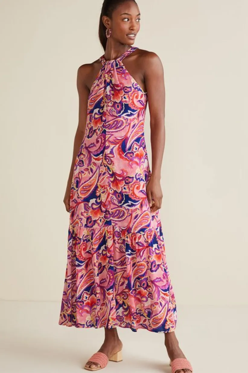 Soft Surroundings Nalani Gauze Maxi Dress IslandSunPaisleyCoral Best