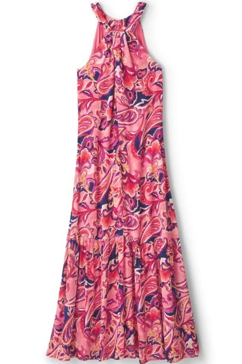 Soft Surroundings Nalani Gauze Maxi Dress IslandSunPaisleyCoral Best