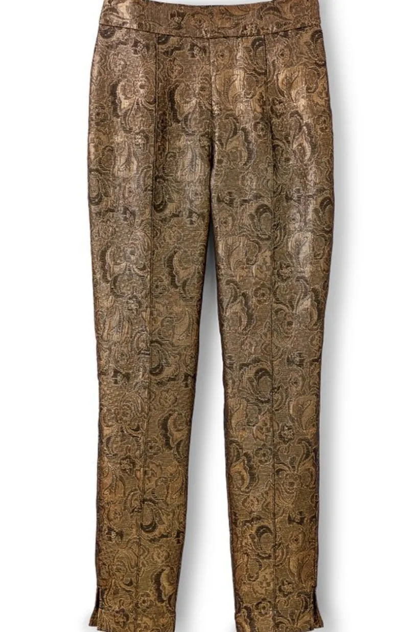 Soft Surroundings Nevina Jacquard Trouser GoldFloral Flash Sale