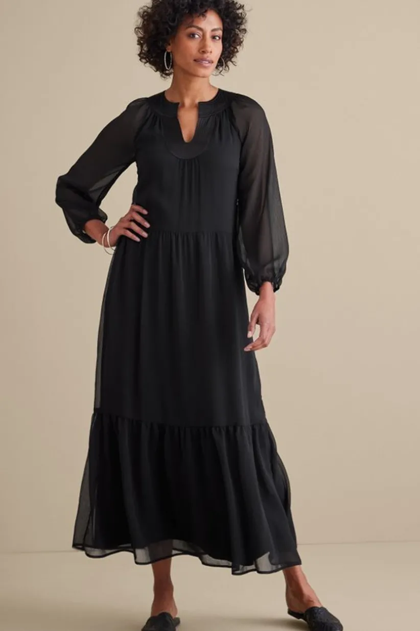 Soft Surroundings Olga Dress Black Outlet