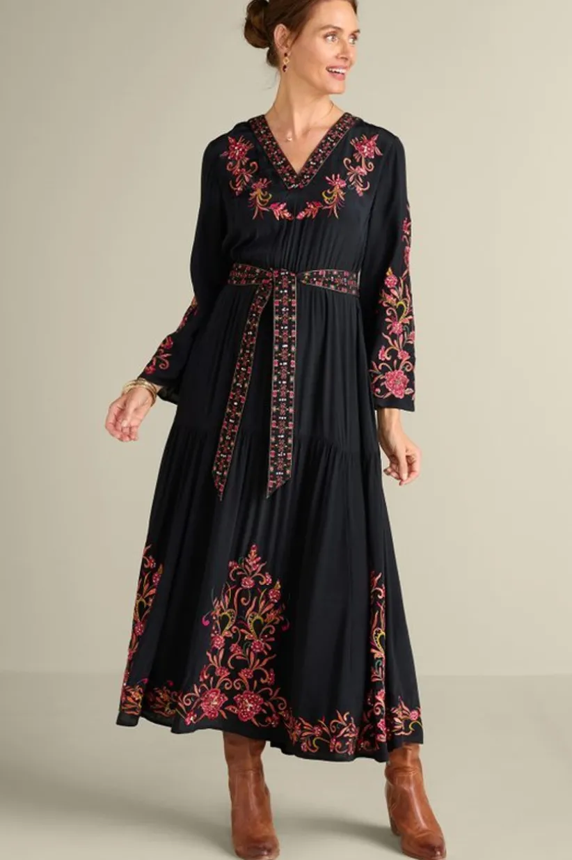 Soft Surroundings Onyx Embellished Maxi Dress Black Cheap