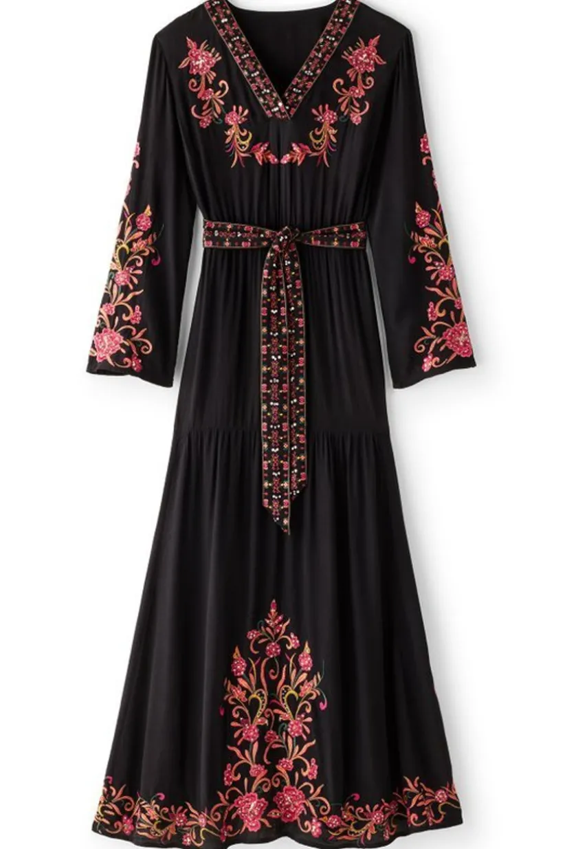 Soft Surroundings Onyx Embellished Maxi Dress Black Cheap