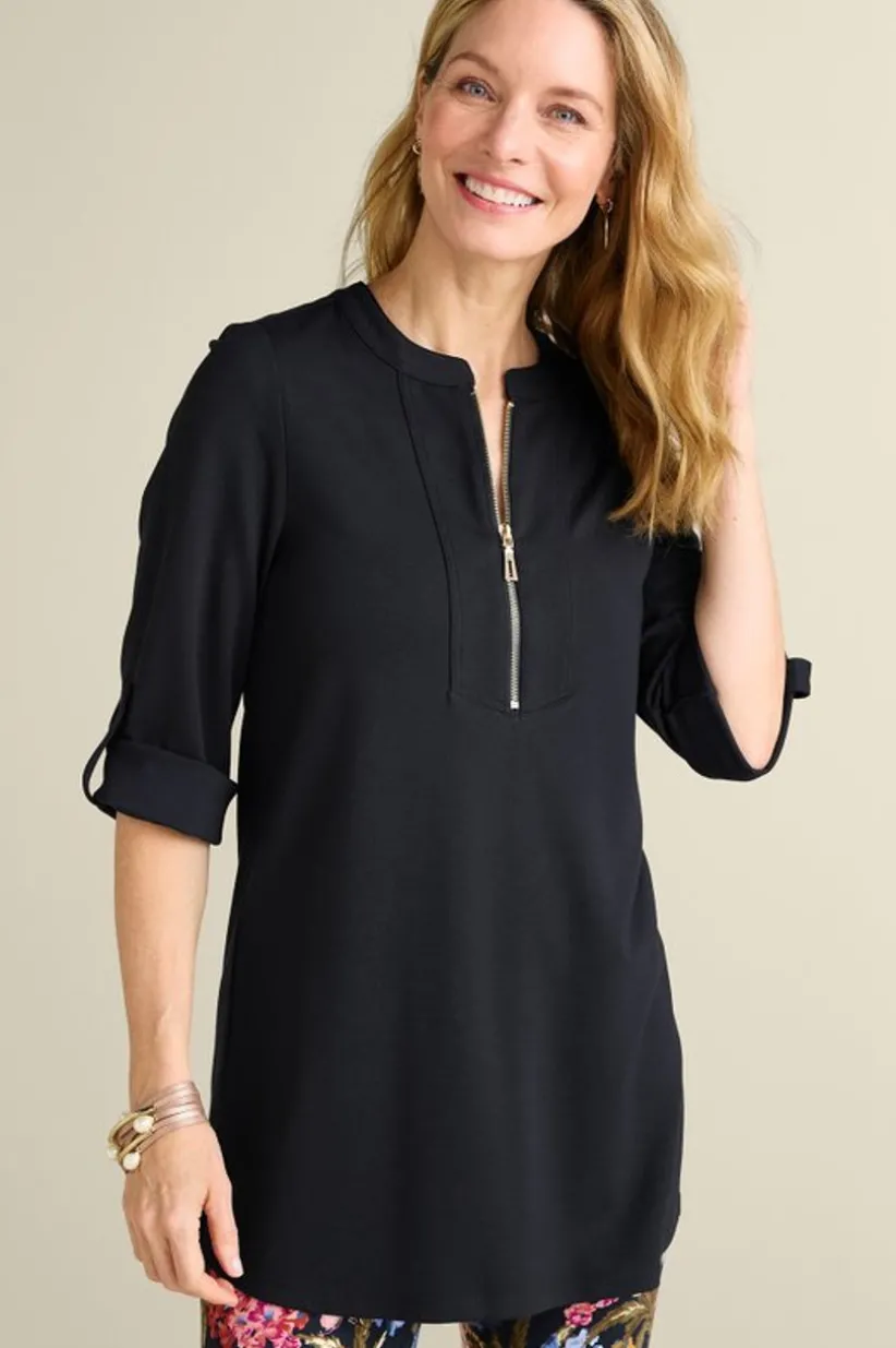 Soft Surroundings Patricia Ponte Tunic Black Outlet