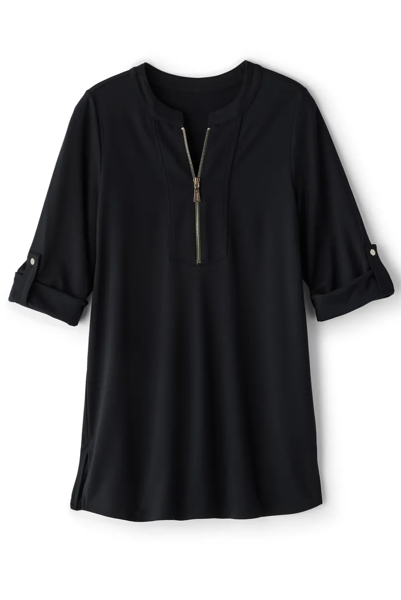 Soft Surroundings Patricia Ponte Tunic Black Outlet