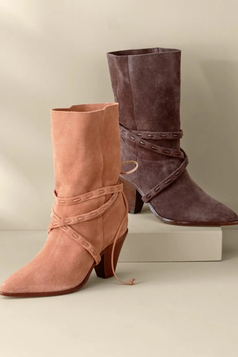 Soft Surroundings Schutz Portia Belted Bootie New