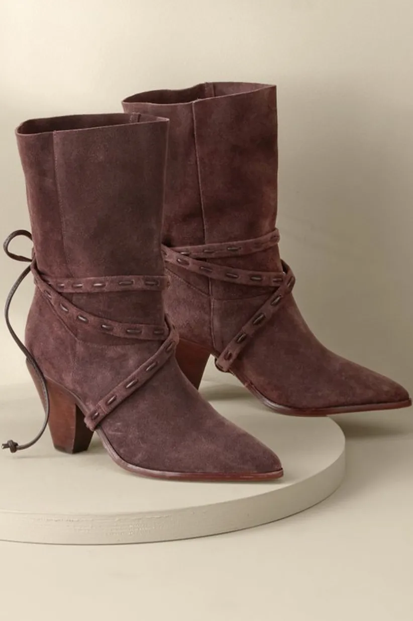 Soft Surroundings Schutz Portia Belted Bootie New