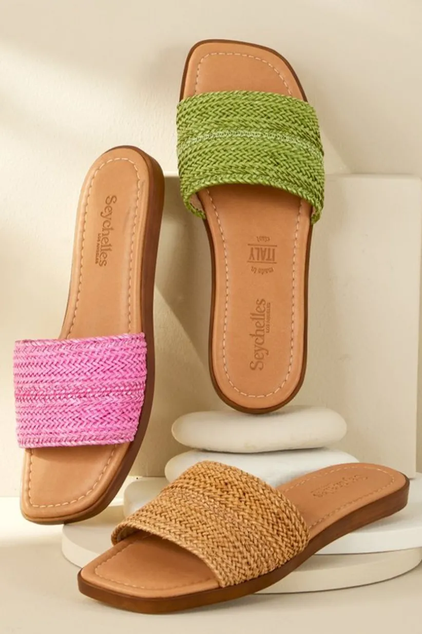 Soft Surroundings Seychelles Palms Perfection Woven Slide Hot
