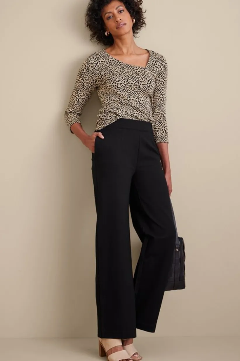 Soft Surroundings Soft Essential Ponte Wide Leg Pants Black Shop