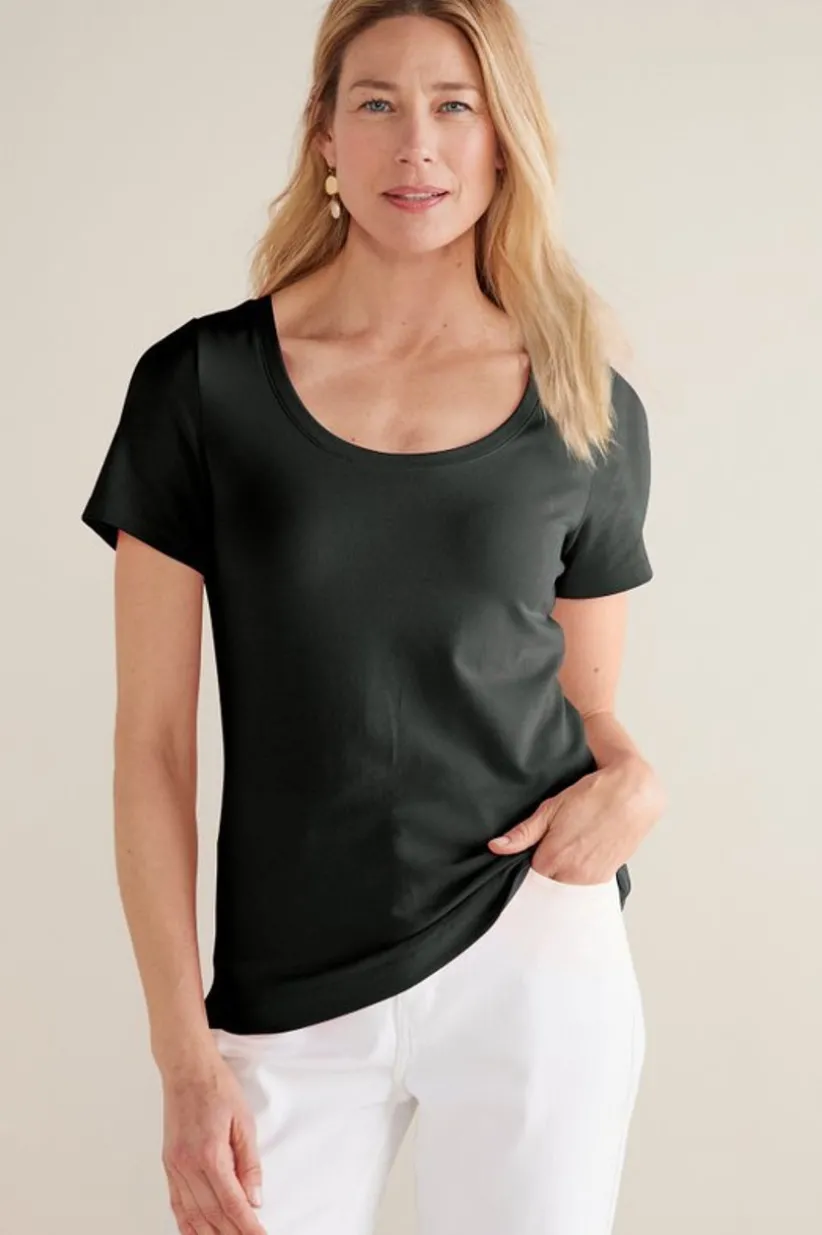 Soft Surroundings Soft Essential Supima Short Sleeve Tee Clearance