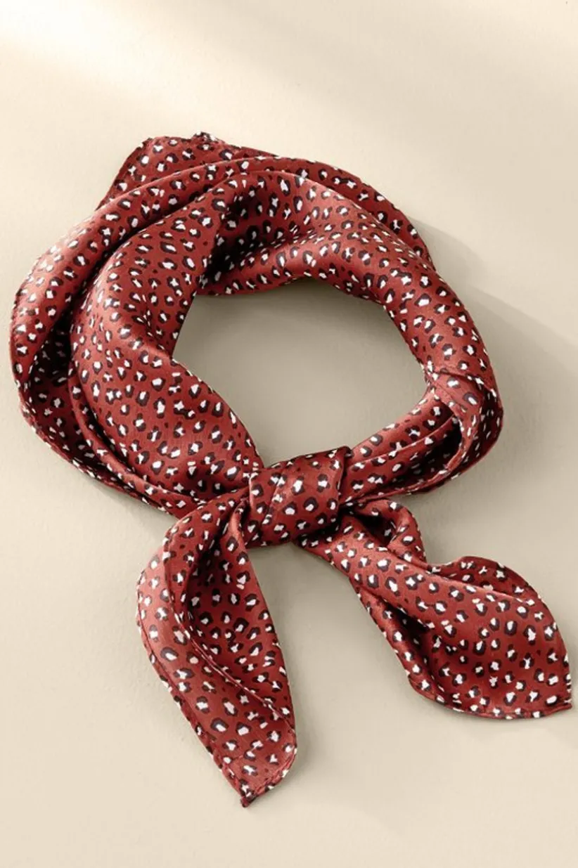 Soft Surroundings Sylvia Silk Square Scarf RustMulti Flash Sale