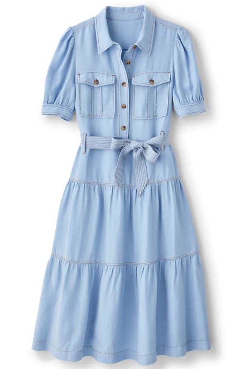 Soft Surroundings Tenley Midi Dress LightDenim Best Sale