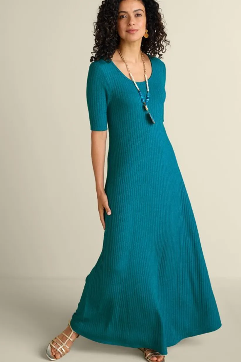 Soft Surroundings Textured Short Sleeve Santiago Dress Fashion